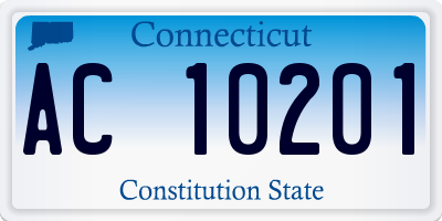 CT license plate AC10201