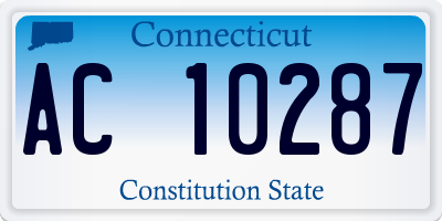 CT license plate AC10287