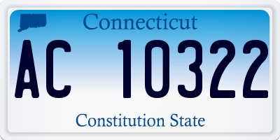 CT license plate AC10322