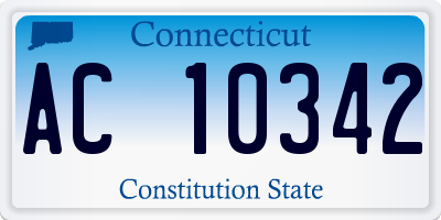 CT license plate AC10342