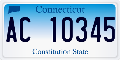 CT license plate AC10345