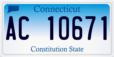 CT license plate AC10671
