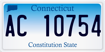 CT license plate AC10754