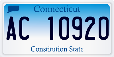 CT license plate AC10920