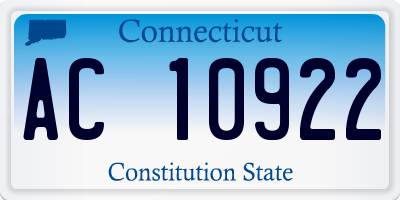 CT license plate AC10922