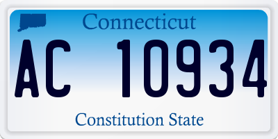 CT license plate AC10934