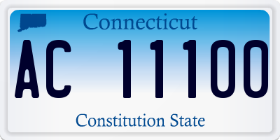 CT license plate AC11100