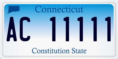 CT license plate AC11111