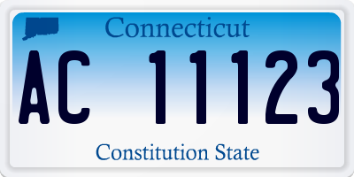 CT license plate AC11123