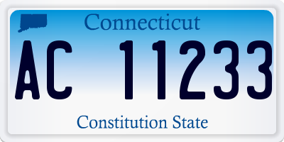 CT license plate AC11233