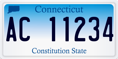 CT license plate AC11234