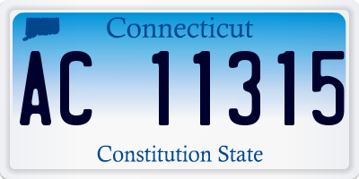 CT license plate AC11315