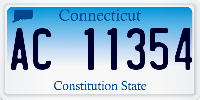 CT license plate AC11354