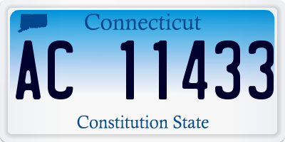 CT license plate AC11433