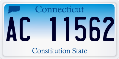 CT license plate AC11562