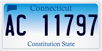 CT license plate AC11797