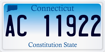 CT license plate AC11922