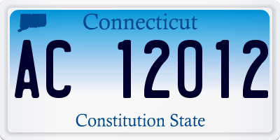 CT license plate AC12012