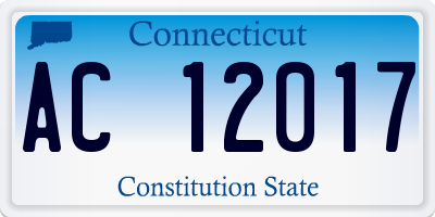 CT license plate AC12017