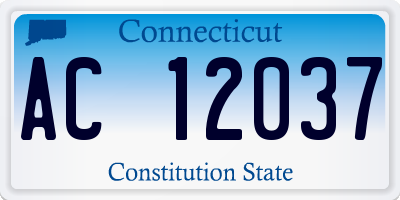 CT license plate AC12037