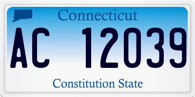 CT license plate AC12039