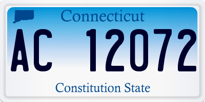 CT license plate AC12072