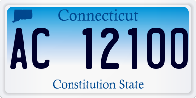 CT license plate AC12100