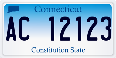 CT license plate AC12123