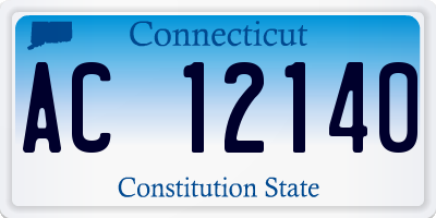 CT license plate AC12140