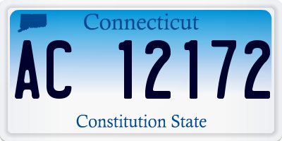 CT license plate AC12172