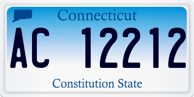 CT license plate AC12212