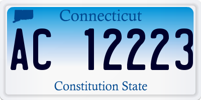 CT license plate AC12223