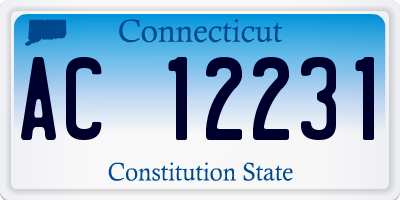 CT license plate AC12231