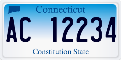 CT license plate AC12234