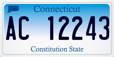 CT license plate AC12243