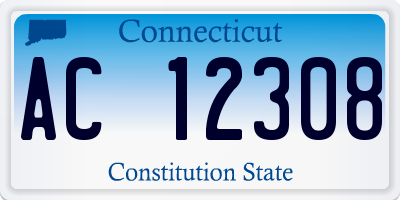 CT license plate AC12308