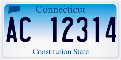 CT license plate AC12314