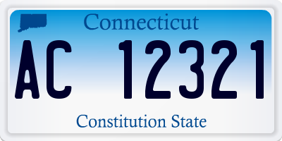 CT license plate AC12321