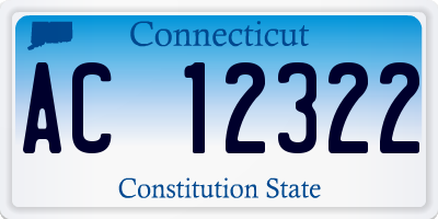 CT license plate AC12322