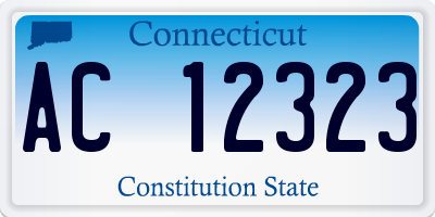 CT license plate AC12323