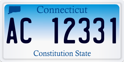 CT license plate AC12331