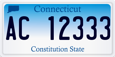 CT license plate AC12333