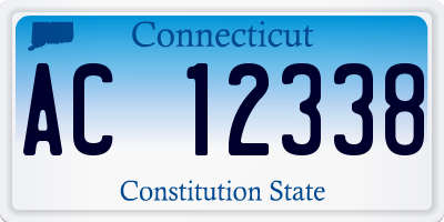 CT license plate AC12338