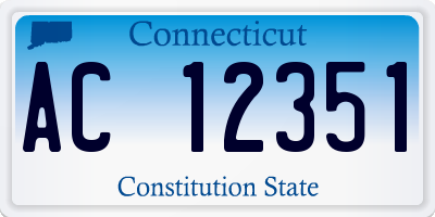 CT license plate AC12351