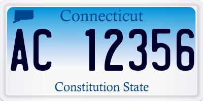 CT license plate AC12356