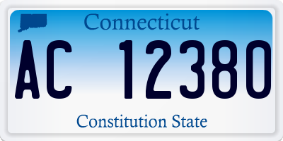 CT license plate AC12380