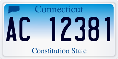 CT license plate AC12381