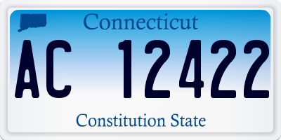 CT license plate AC12422