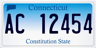 CT license plate AC12454