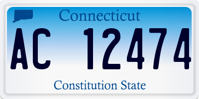 CT license plate AC12474